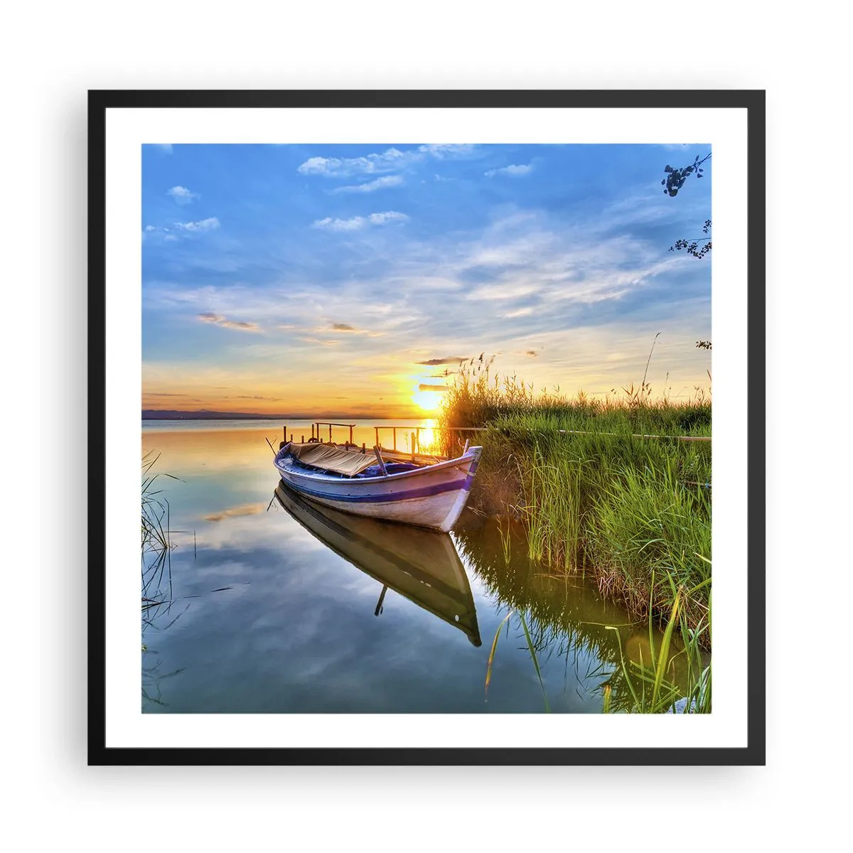 Poster in einem schwarzem Rahmen - Bucht erfüllter Träume - 60x60 cm