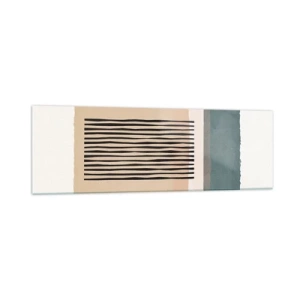 Glasbild - Bild auf glas - Minimalistische geometrische Formen in Beige- und Grüntönen - 160x50cm - Alles ist in Ordnung - Moderne Wanddekoration für Wohnzimmer und Schlafzimmer ARTTOR