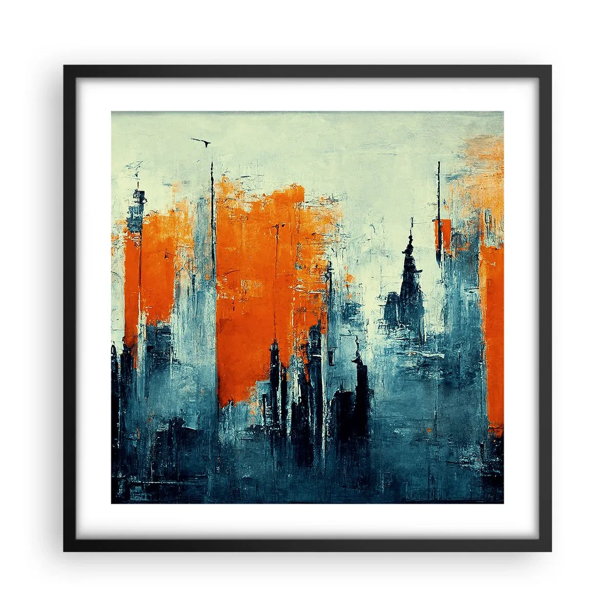 Poster in einem schwarzem Rahmen - Moderne Landschaft - 50x50 cm