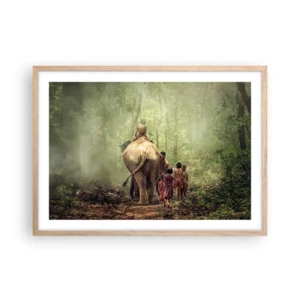 Poster in einem Rahmen aus heller Eiche - Neues Dschungelbuch - 70x50 cm