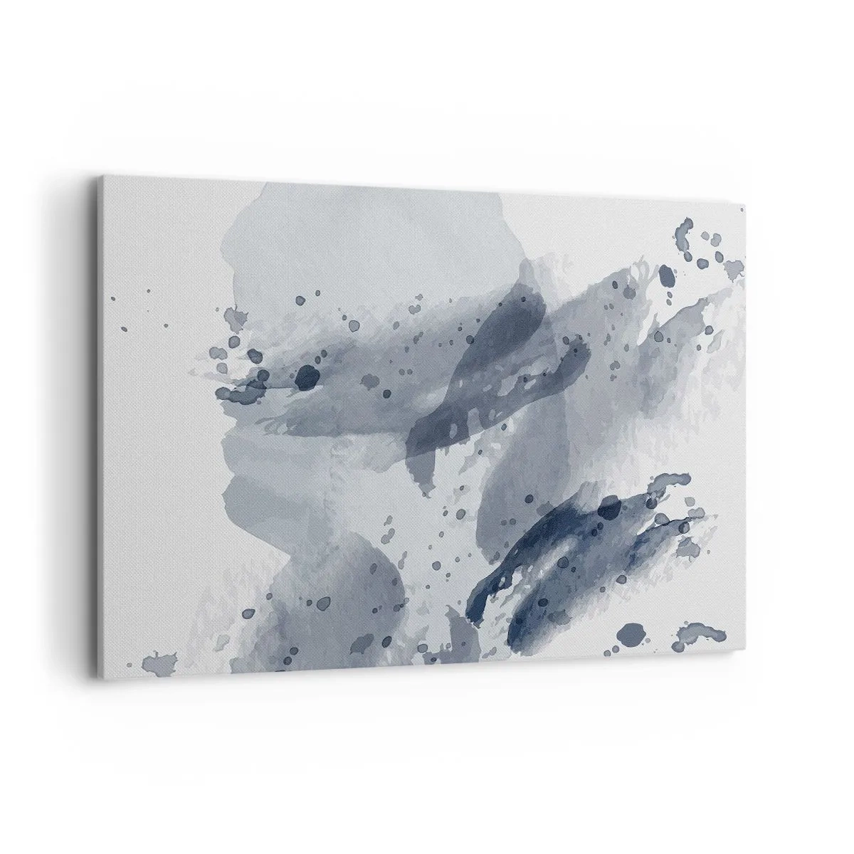 Bild auf Leinwand - Leinwandbild - Abstrakte Flecken in Blautönen auf hellem Hintergrund - 120x80cm - Eine Studie über die Natur des Wassers - Moderne Wanddekoration für Wohnzimmer und Schlafzimmer ARTTOR