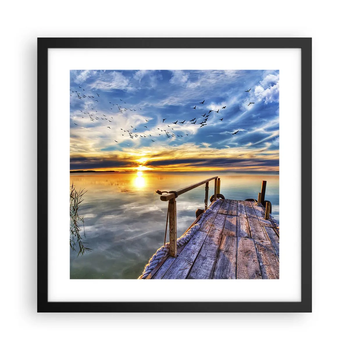 Poster in einem schwarzem Rahmen - Der Wind geht zur Ruhe - 40x40 cm