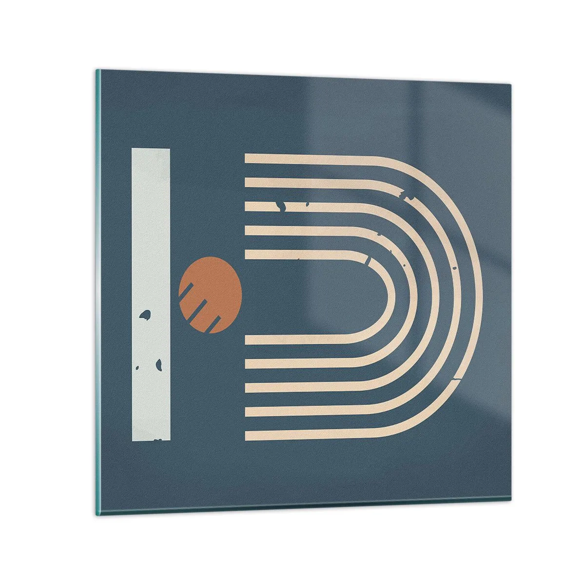 Glasbild - Bild auf glas - Geometrie auf dem Granatapfel - 70x70 cm