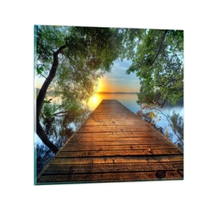 Glasbild - Bild auf glas - Nimm dir Zeit, setz dich hin - 30x30 cm