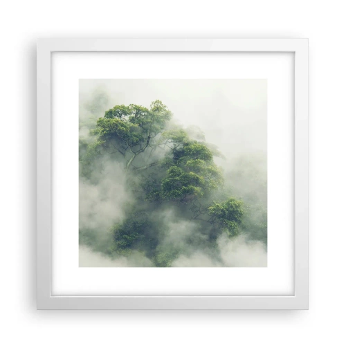 Poster in einem weißen Rahmen - In Nebel gehüllt - 30x30 cm