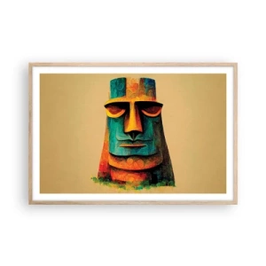 Poster in einem Rahmen aus heller Eiche - Statuenhaft und sympathisch - 91x61 cm