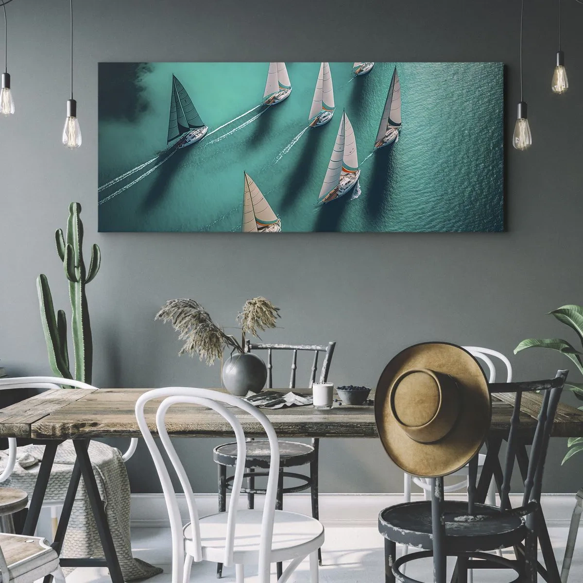 Bild auf Leinwand - Leinwandbild - Im Wettbewerb mit dem Wind - 100x40 cm