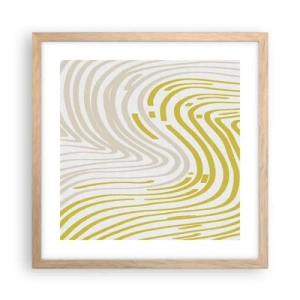 Poster in einem Rahmen aus heller Eiche - Komposition mit sanfter Biegung - 40x40 cm