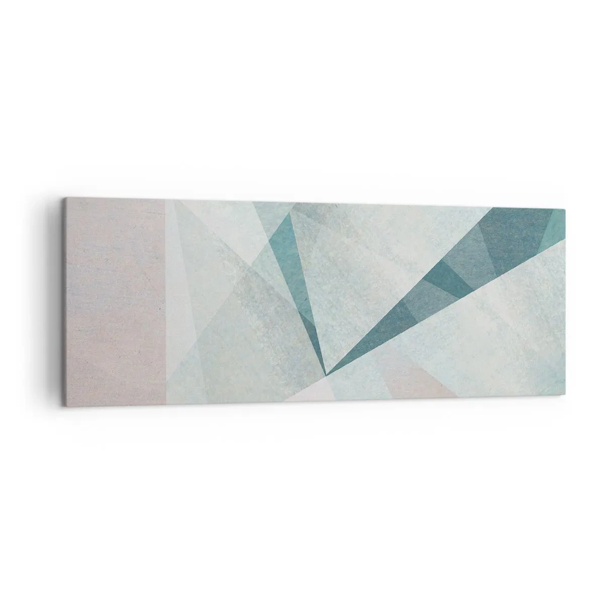 Bild auf Leinwand - Leinwandbild - Geometrische Formen in Pastelltönen von Blau und Grau - 140x50cm - Einfach aber dynamisch - Moderne Wanddekoration für Wohnzimmer und Schlafzimmer ARTTOR