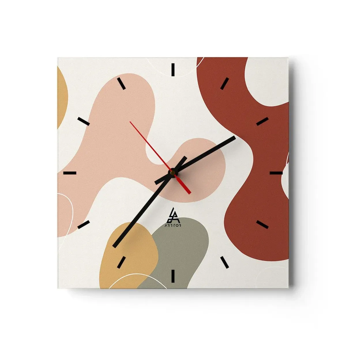 Wanduhr - Glasuhr - Kringel oder Schnörkel? - 40x40 cm