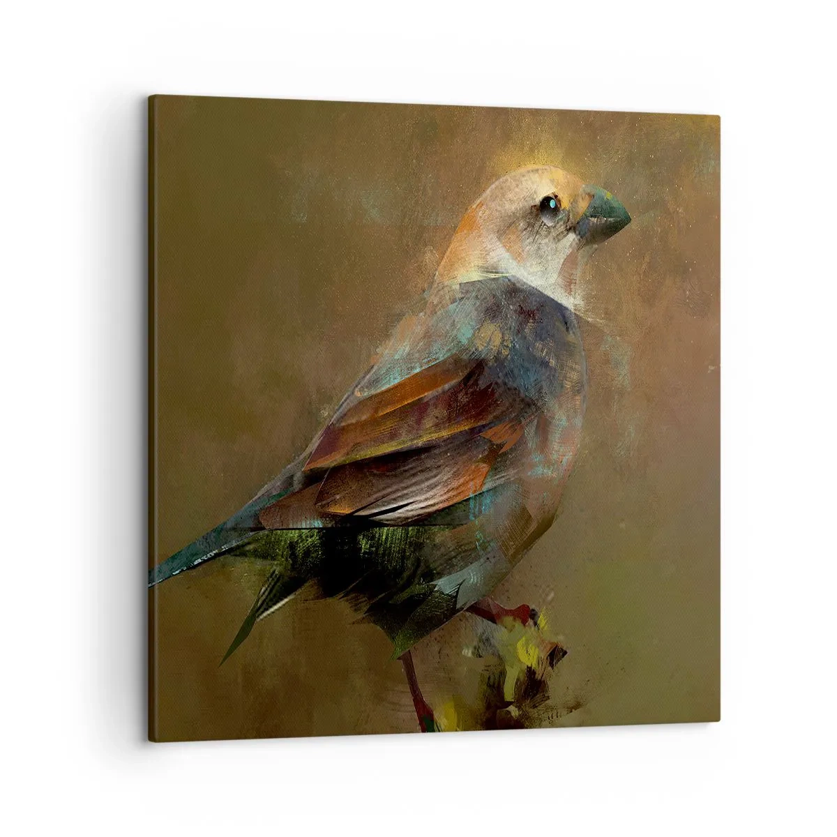 Bild auf Leinwand - Leinwandbild - Ein Spatz, ein kleines Vögelchen - 50x50 cm