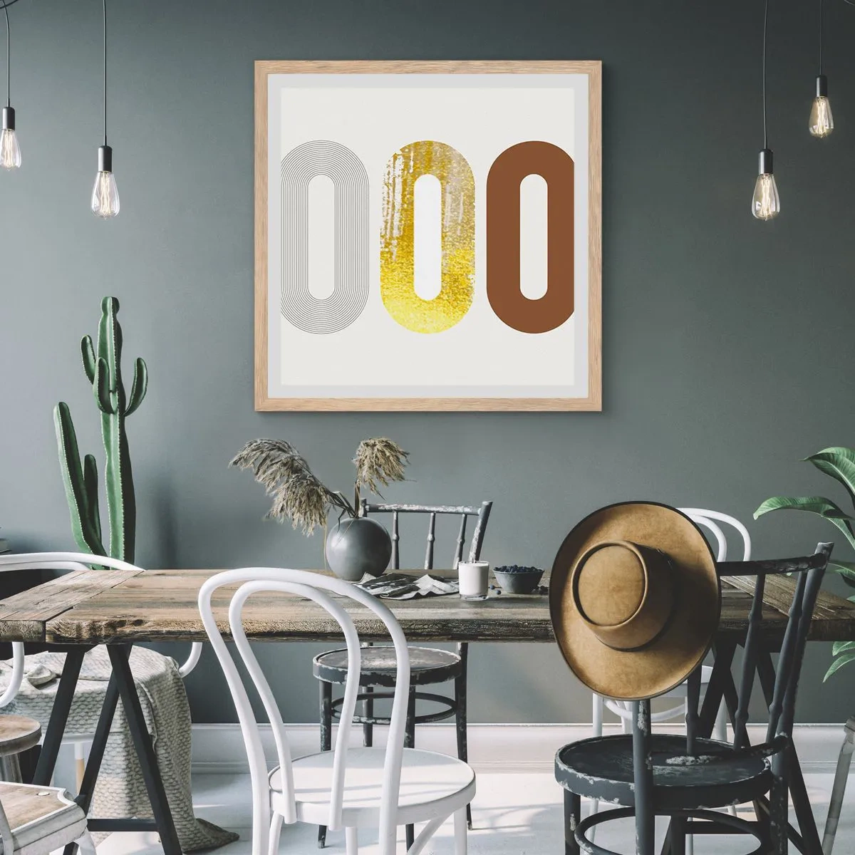 Poster in einem Rahmen aus heller Eiche - Oooh! - 60x60 cm