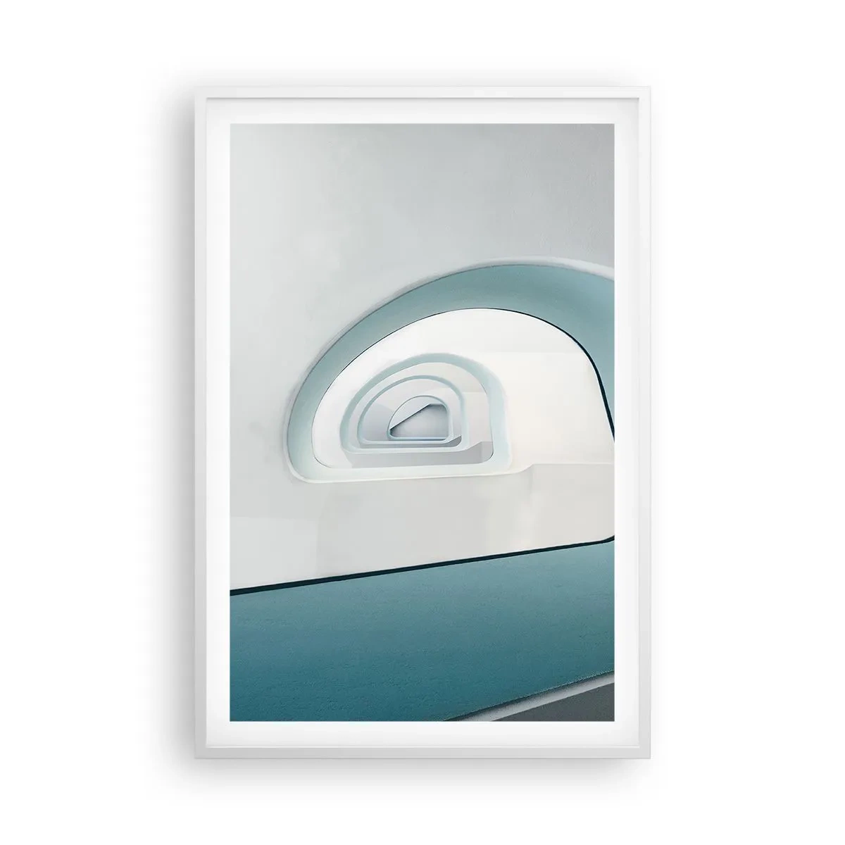 Poster in einem weißen Rahmen - Bis zum Ende des Blaus - 61x91 cm