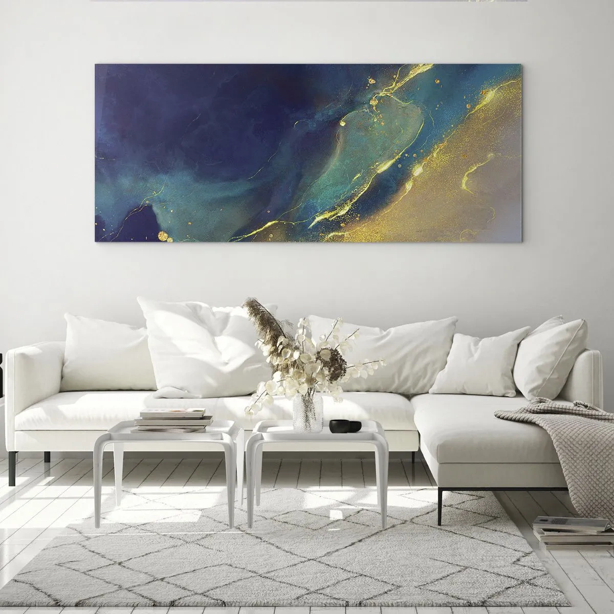 Glasbild - Bild auf glas - Der goldene Teich - 90x30 cm