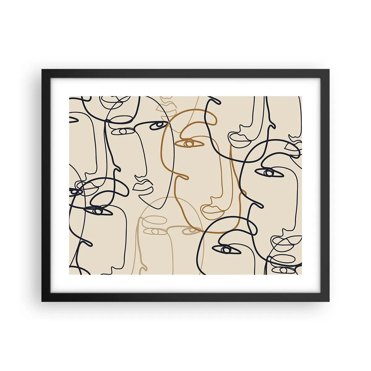 Poster in einem schwarzem Rahmen - Das Porträt wird multipliziert - 50x40 cm