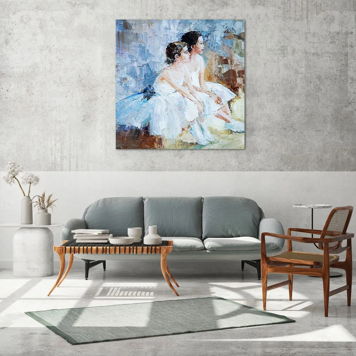 Glasbild - Bild auf glas - Rest der jungen Schwäne - 40x40 cm