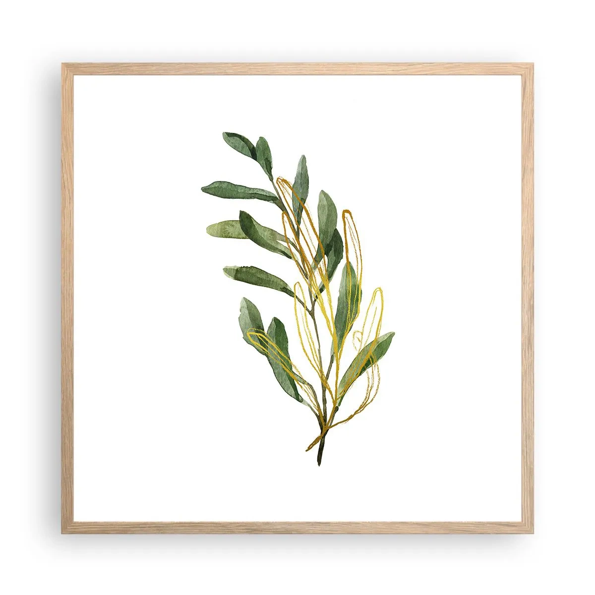 Poster in einem Rahmen aus heller Eiche - Alles was gut ist - 60x60 cm