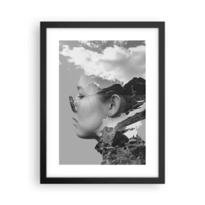 Poster in einem schwarzem Rahmen - Top und bewölktes Porträt - 30x40 cm