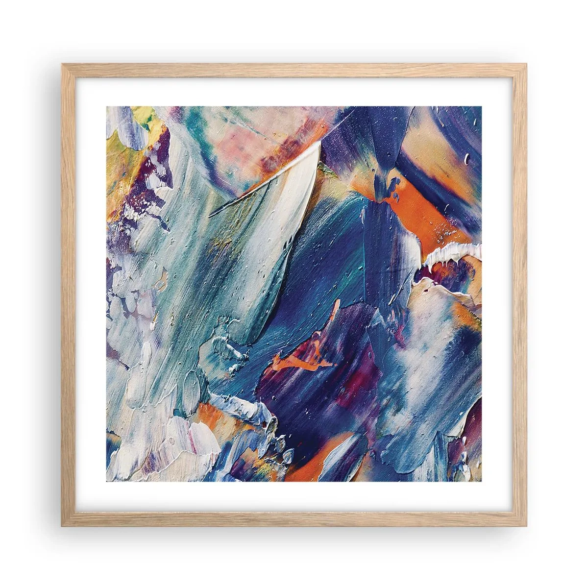 Poster in einem Rahmen aus heller Eiche - Farbverwirrung - 50x50 cm