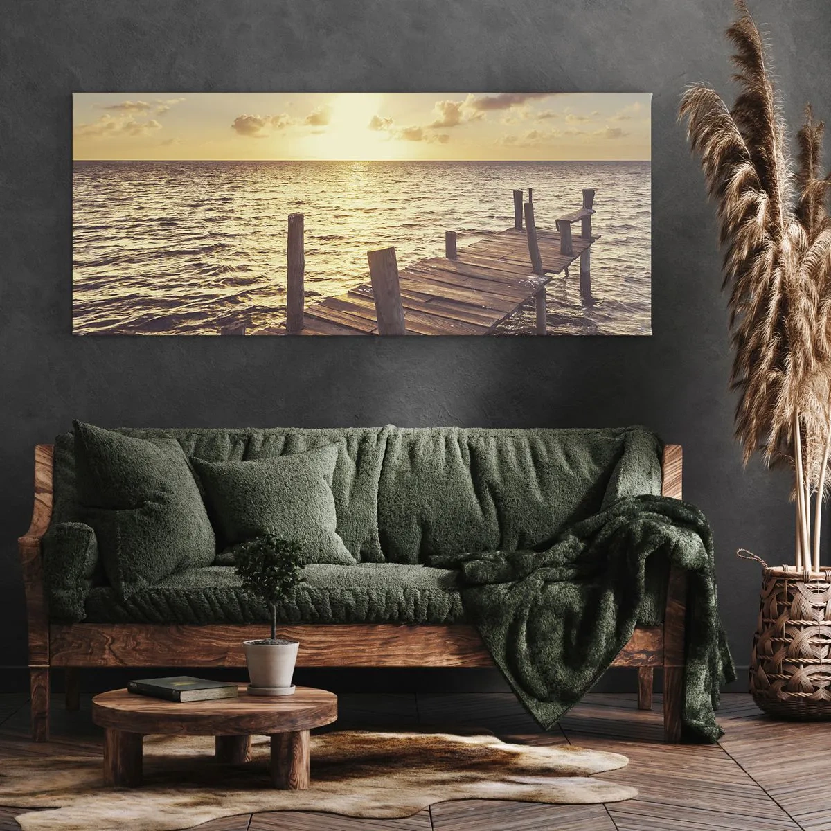 Bild auf Leinwand - Leinwandbild - Das goldene Land der Sanftmut - 100x40 cm