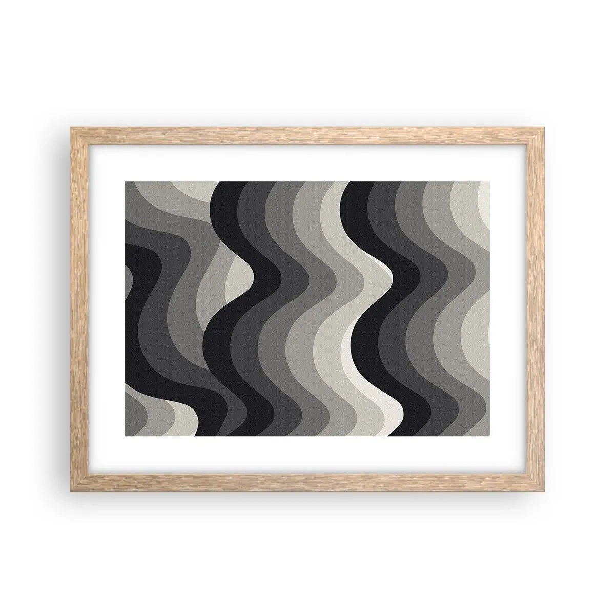 Poster in einem Rahmen aus heller Eiche - Eine Welle nach der anderen - 40x30 cm