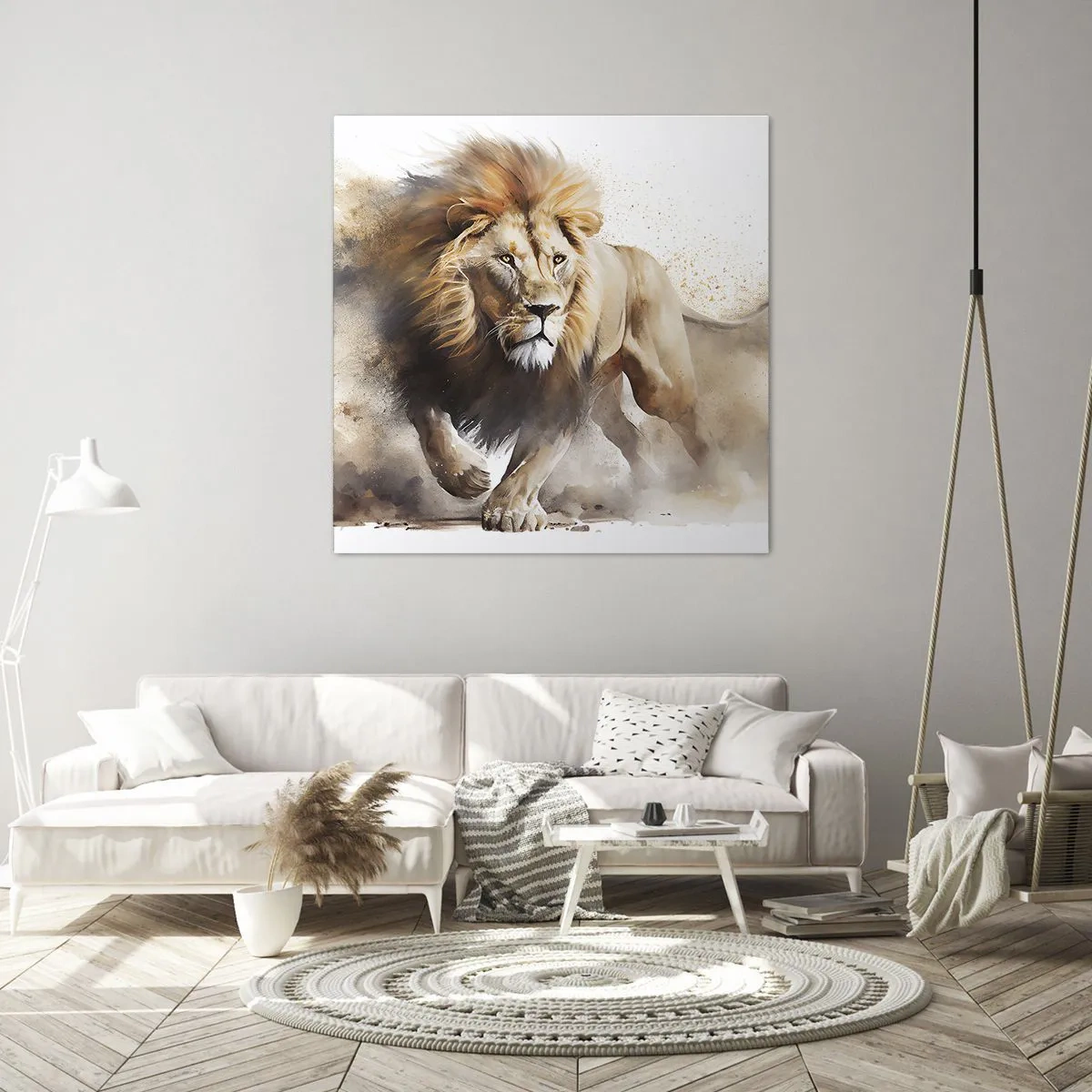 Bild auf Leinwand - Leinwandbild - Der König zog um - 30x30 cm