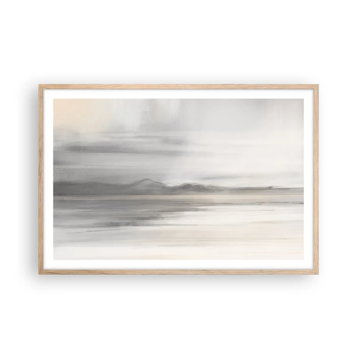 Poster in einem Rahmen aus heller Eiche - Nachdenkliche Distanz - 91x61 cm