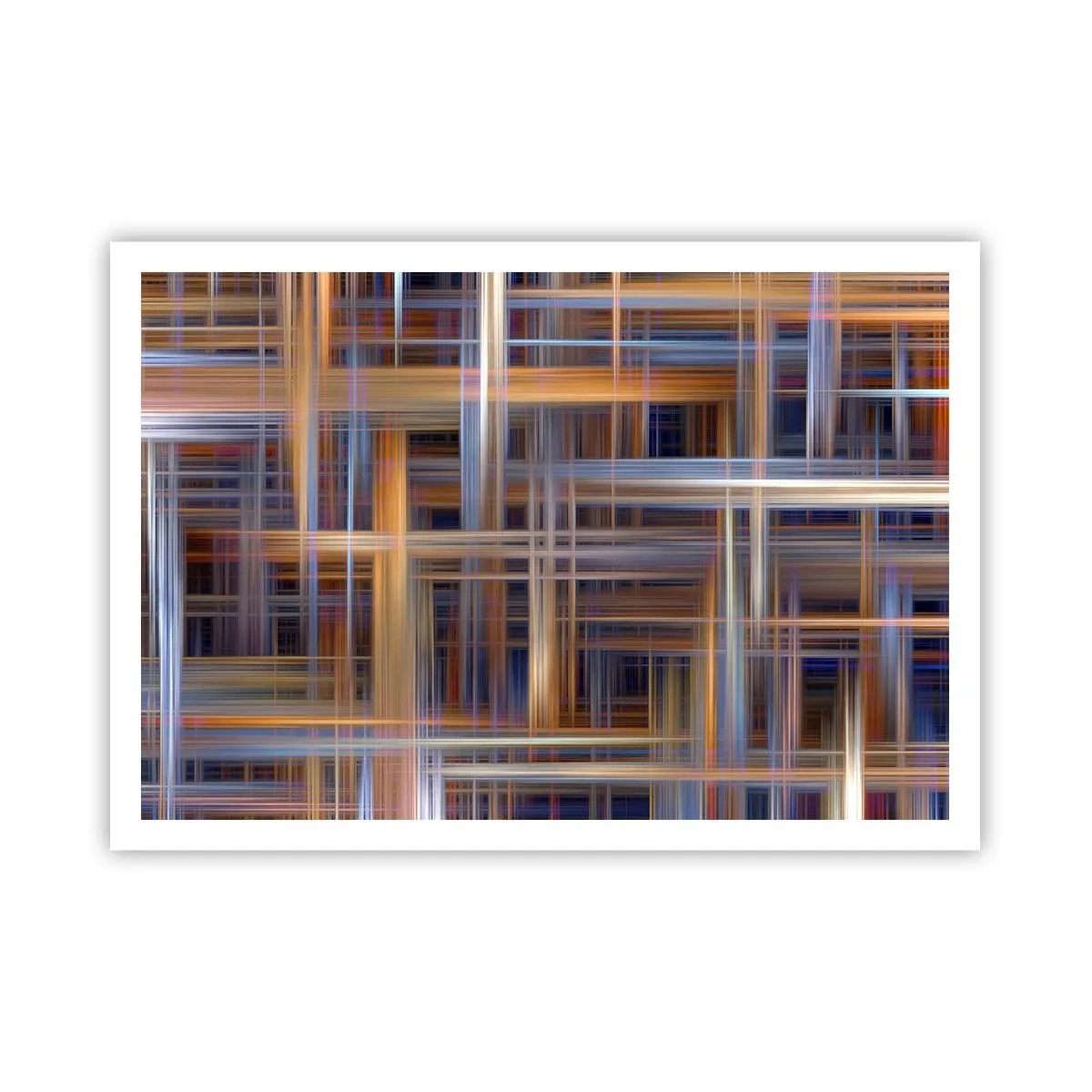 Poster - Abstrakte geometrische Muster in Pastellfarben - 100x70cm - Aus Licht gewebt - Moderne Wanddekoration für Wohnzimmer und Schlafzimmer ARTTOR