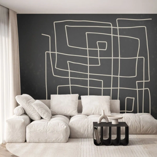 Fototapete Standard Eco - Geometrische Linien in Form eines abstrakten Rasters - 100x70cm - Nicht so einfach - Moderne Wanddekoration für Wohnzimmer und Schlafzimmer ARTTOR