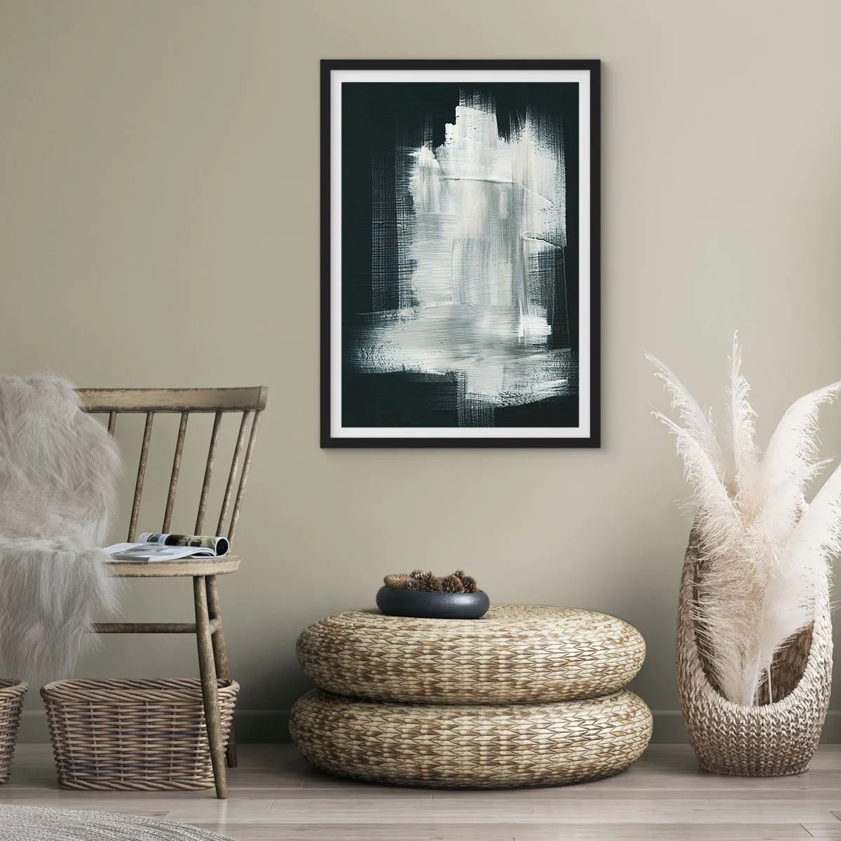 Poster in einem schwarzem Rahmen - Vertikal und horizontal gewebt - 40x50 cm