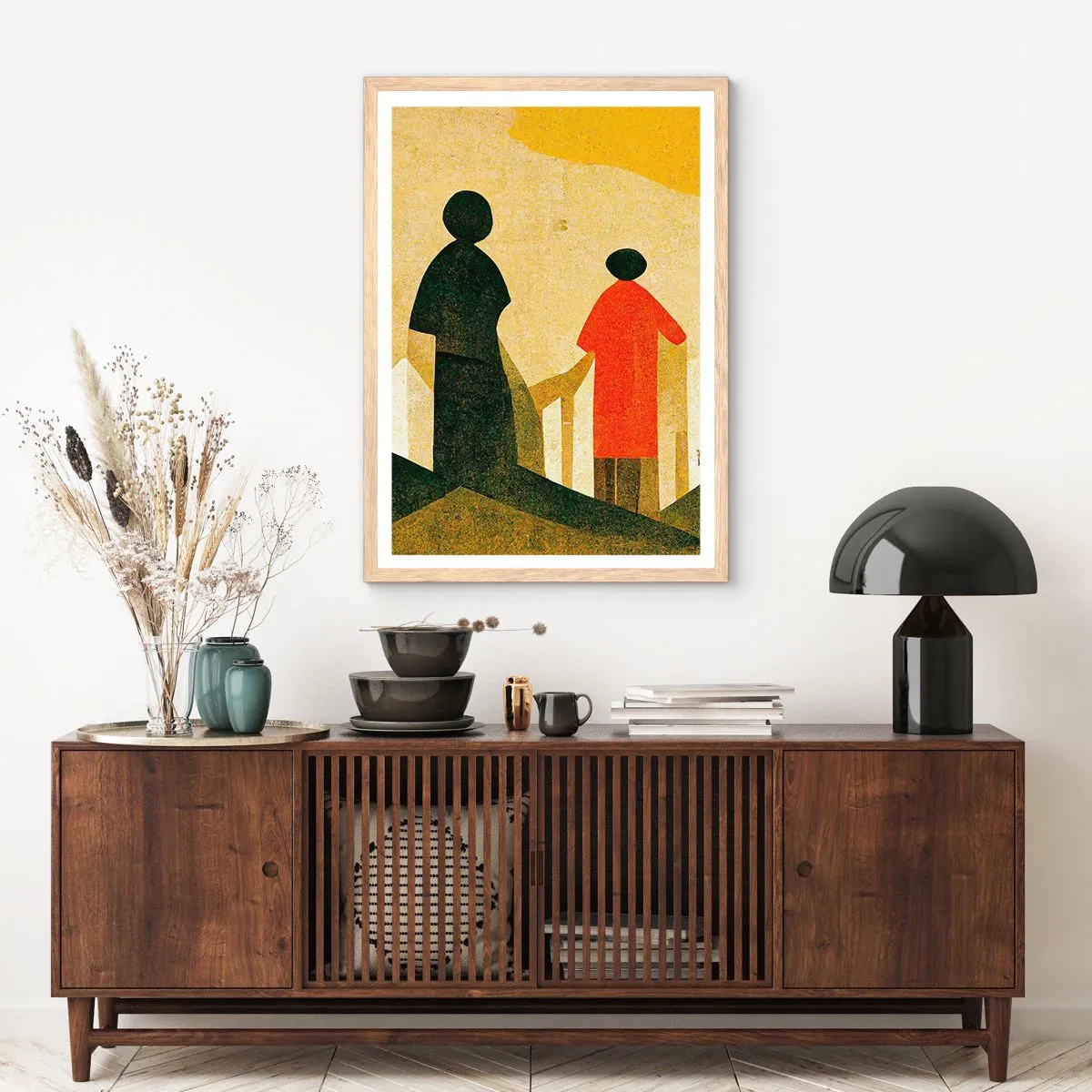 Poster in einem Rahmen aus heller Eiche - Es ist noch ein langer Weg - 40x50 cm