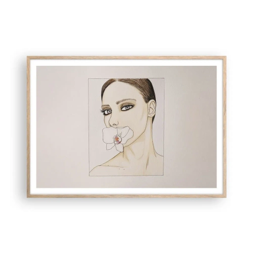 Poster in einem Rahmen aus heller Eiche - Ein Symbol für Eleganz und Schönheit - 100x70 cm