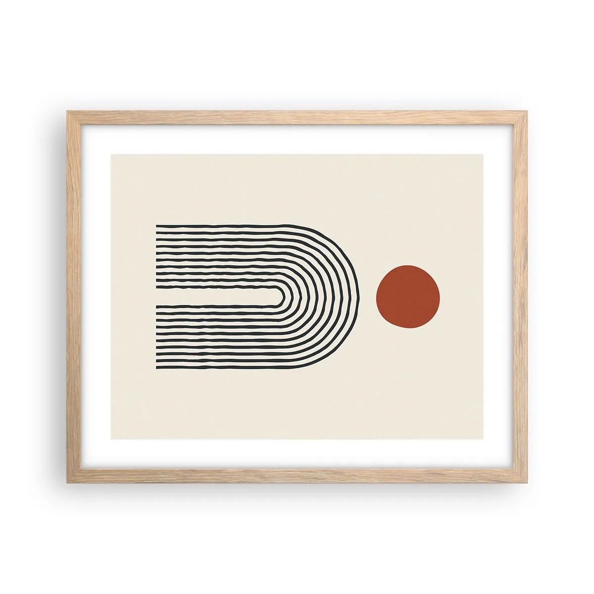 Poster in einem Rahmen aus heller Eiche - Magnetismus von Formen und Farben - 50x40 cm