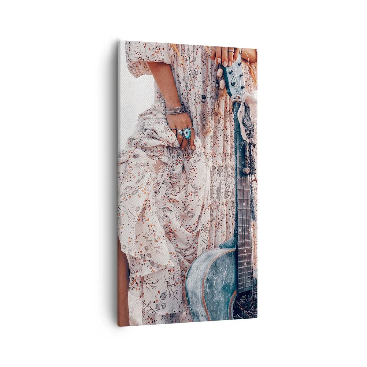 Bild auf Leinwand - Leinwandbild - Kinderblumen auf dem Weg - 55x100 cm