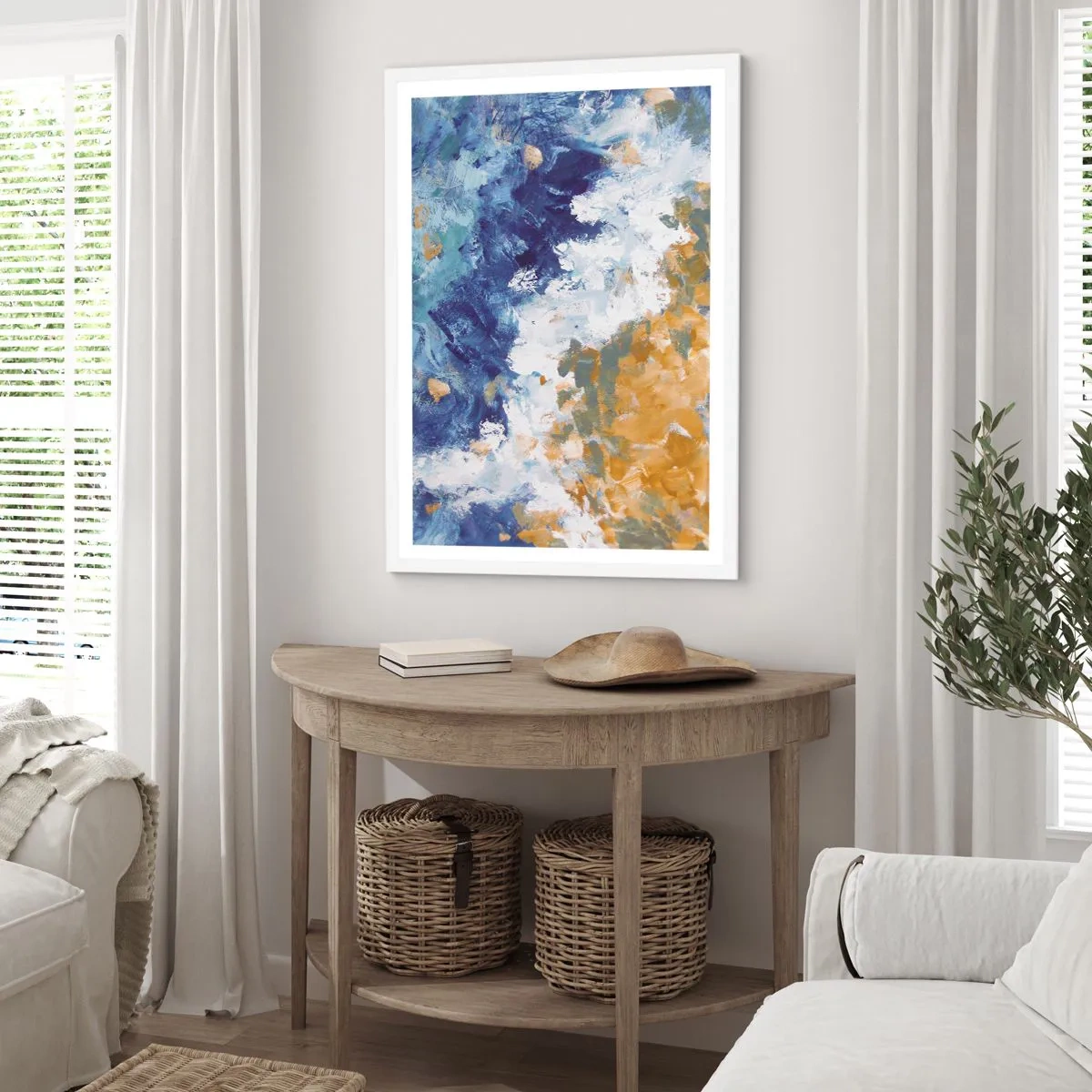 Poster in einem weißen Rahmen - Tanz der Naturelemente - 61x91 cm