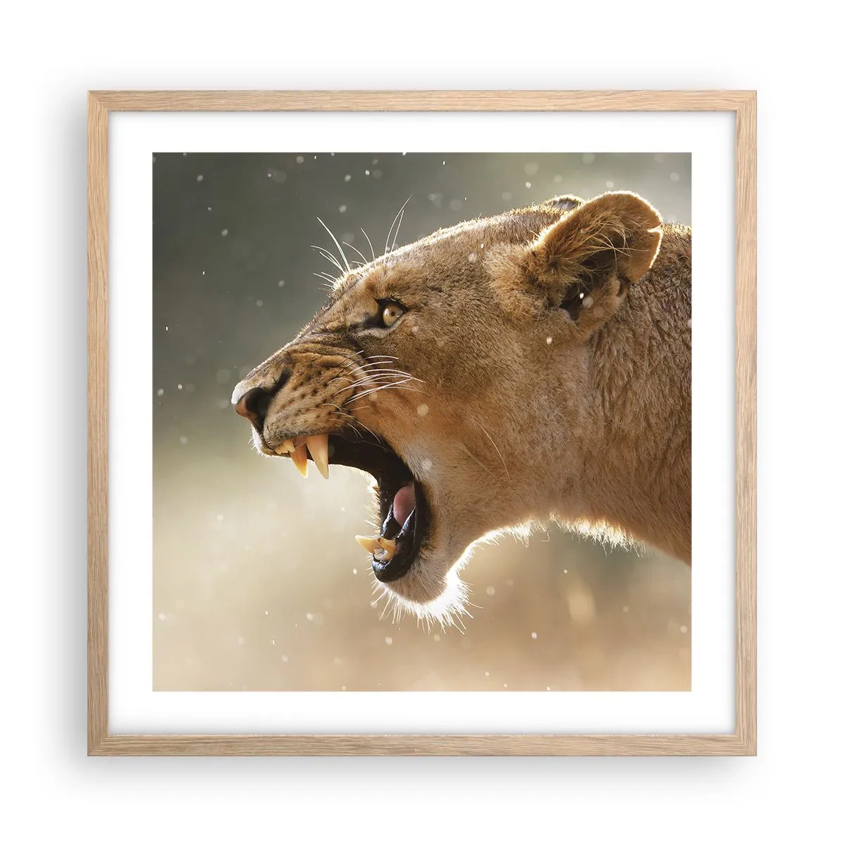 Poster in einem Rahmen aus heller Eiche - Versuch, nicht zuzuhören - 50x50 cm