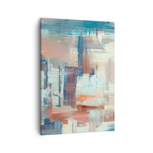 Bild auf Leinwand - Leinwandbild - Abstrakte Komposition in Blau- und Beigetönen - 50x70cm - Zum Licht kommen - Moderne Wanddekoration für Wohnzimmer und Schlafzimmer ARTTOR