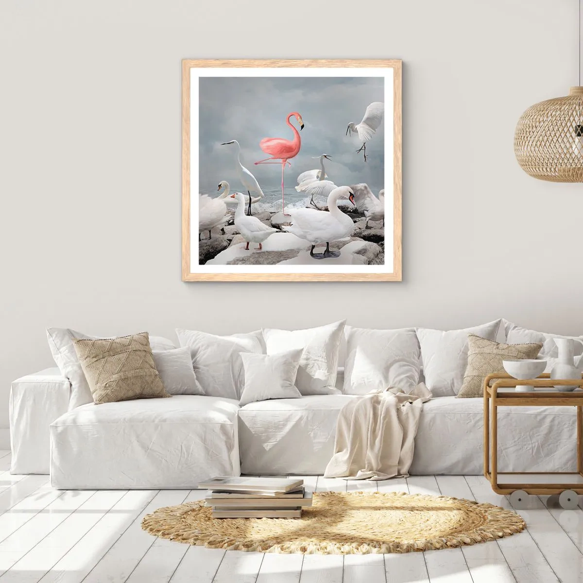 Poster in einem Rahmen aus heller Eiche - Wie kam ich hier hin? - 60x60 cm