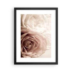 Poster in einem schwarzem Rahmen - Im Herzen der Rose - 30x40 cm