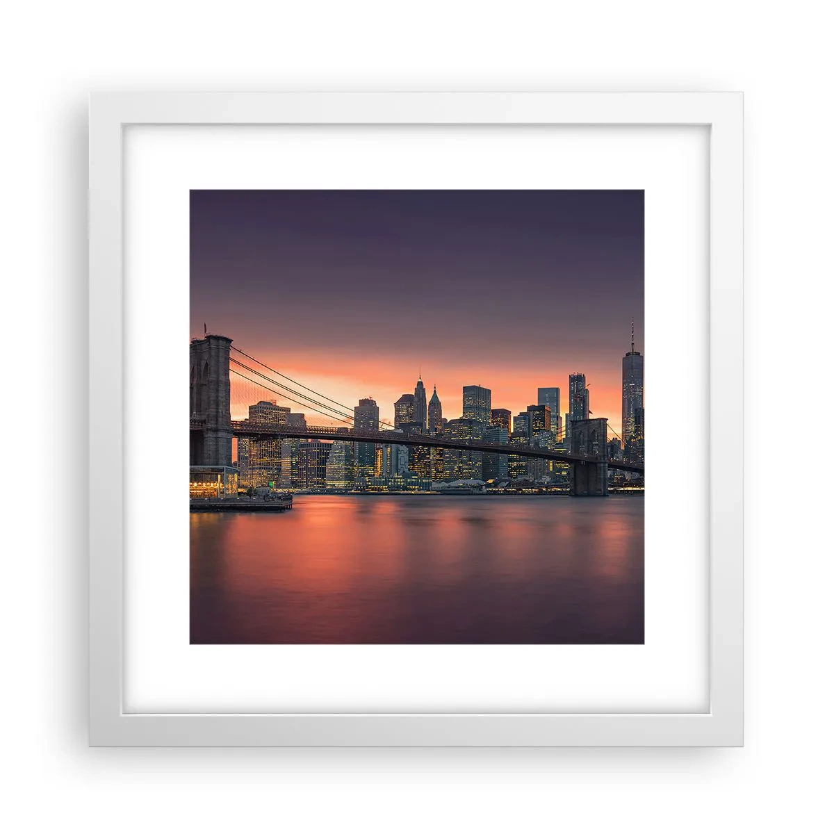 Poster in einem weißen Rahmen - Eingetaucht in lila Stille - 30x30 cm