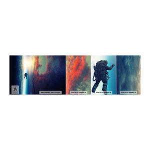 Fototapetenmuster Standard Eco - Sich dem Universum stellen - Abstraktion, Astronaut, Kosmos - 100x30 cm