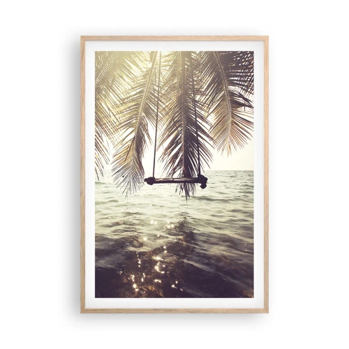 Poster in einem Rahmen aus heller Eiche - Sie können nach Belieben in den Wolken schwingen - 61x91 cm