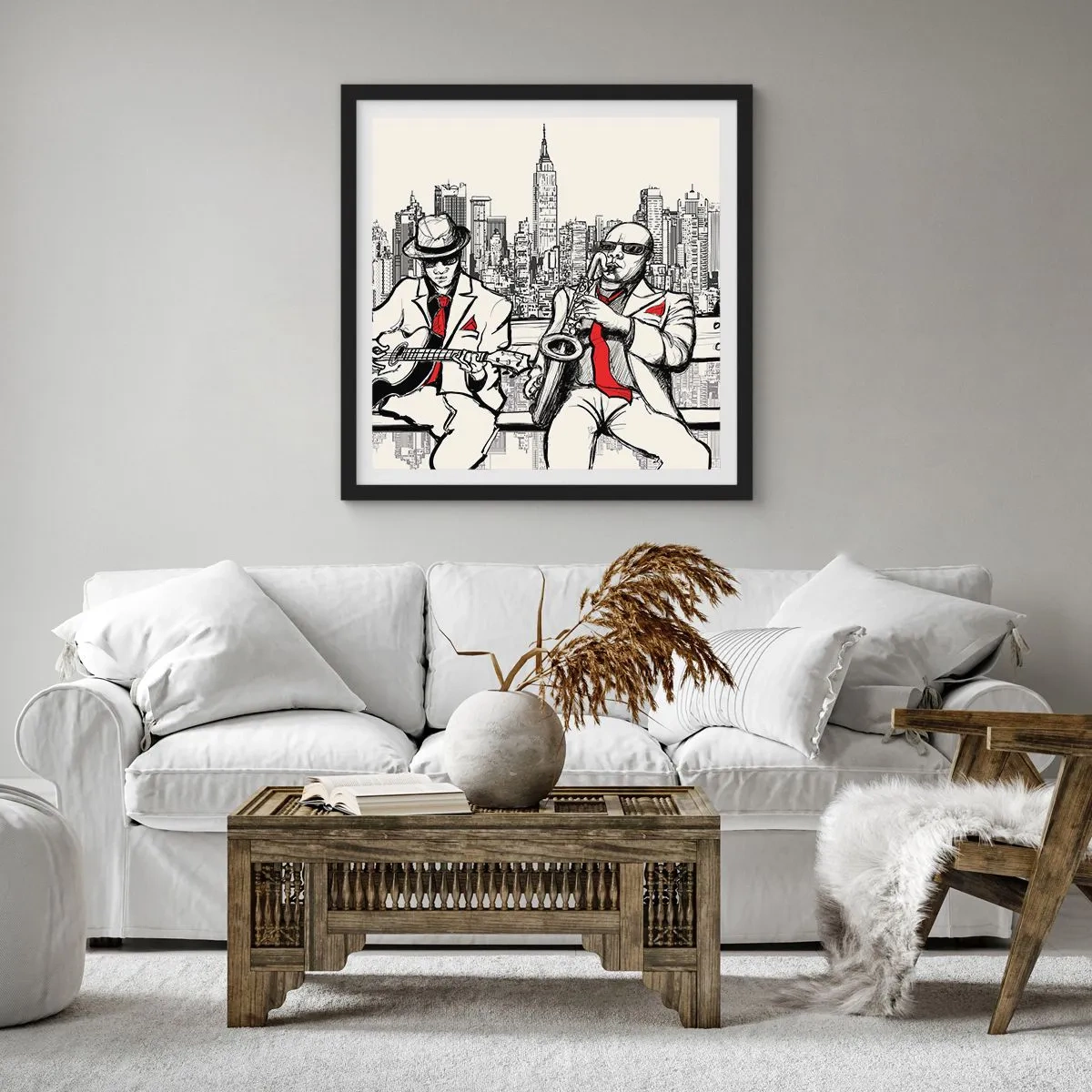 Poster in einem schwarzem Rahmen - New Yorker Improvisation - 30x30 cm
