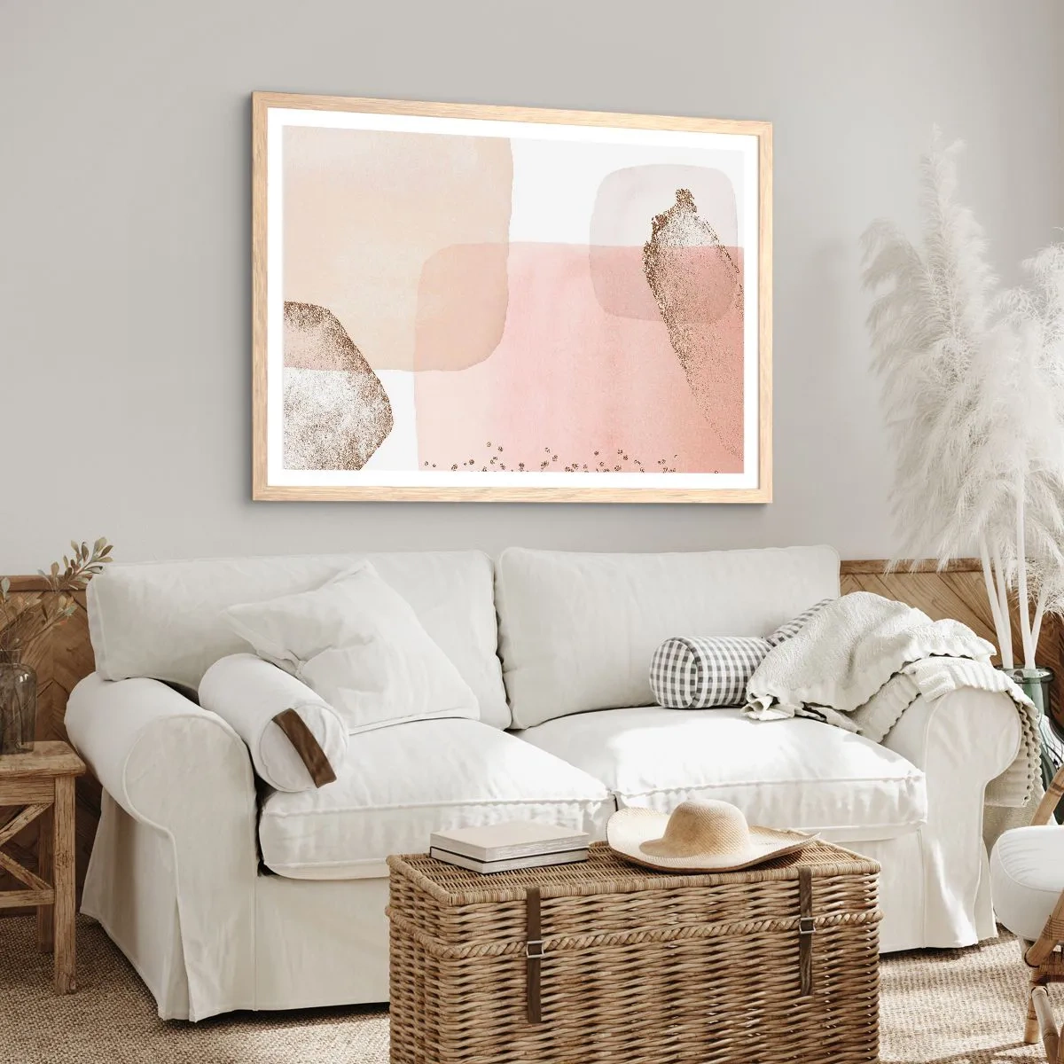 Poster in einem Rahmen aus heller Eiche - Ein Blick durch die Farbe - 70x50 cm