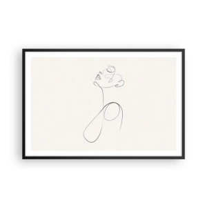 Poster in einem schwarzem Rahmen - Versunken in Träumen - 91x61 cm