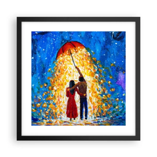 Poster in einem schwarzem Rahmen - Zauber eines Regenabends? - 40x40 cm