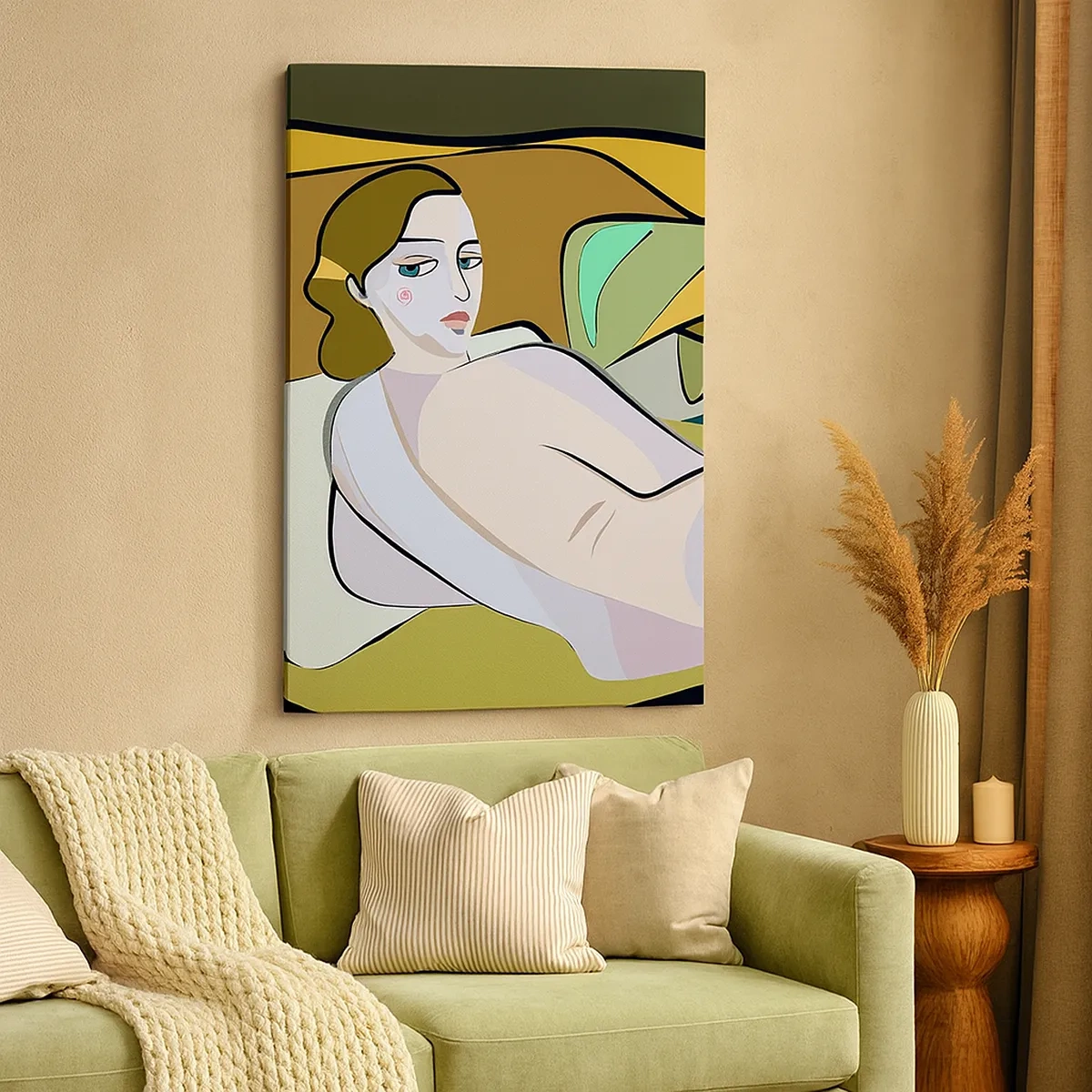 Bild auf Leinwand - Leinwandbild - Abstrakte Figur im modernen Stil - 50x70cm - Intimes Porträt - Moderne Wanddekoration für Wohnzimmer und Schlafzimmer ARTTOR