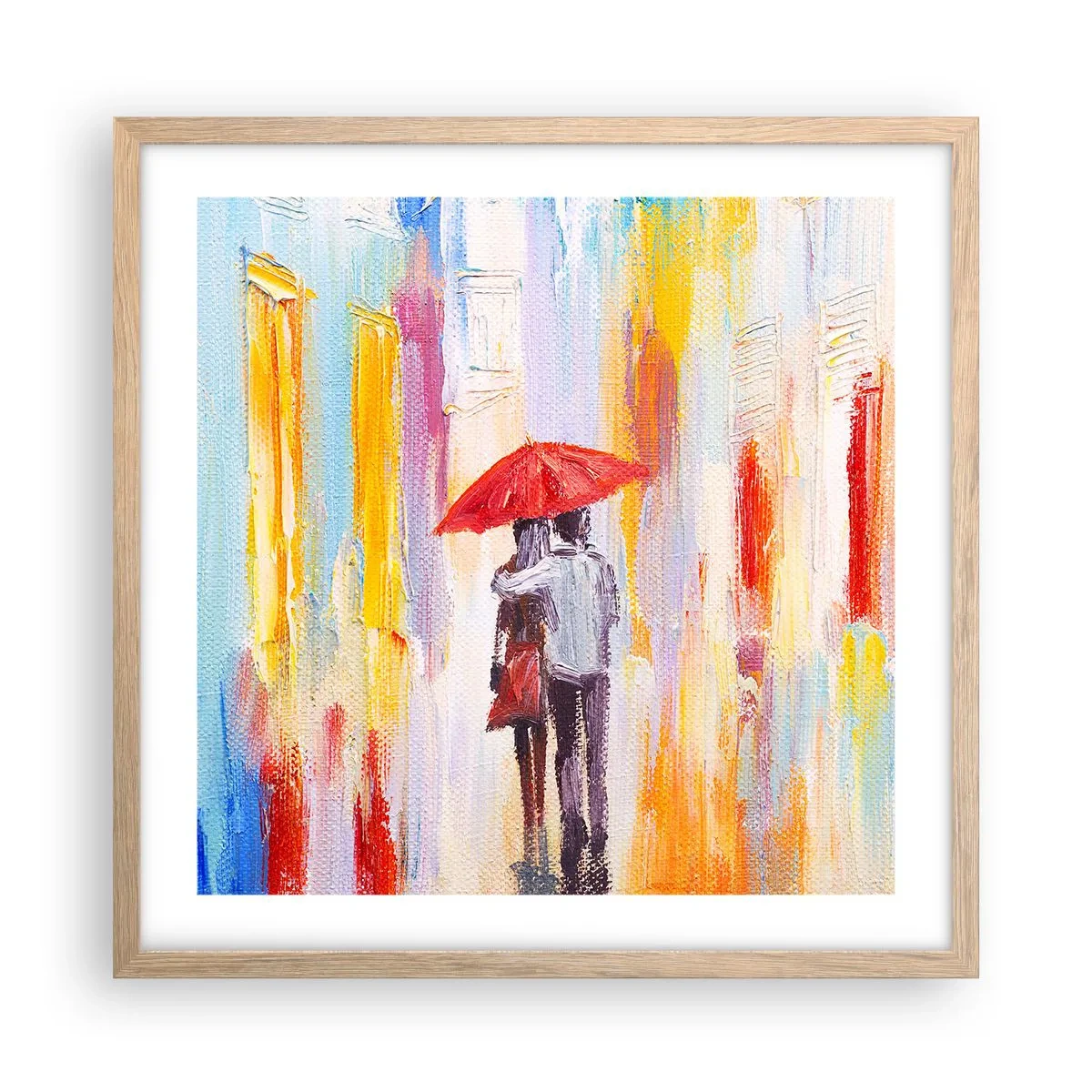 Poster in einem Rahmen aus heller Eiche - Lass es weiter regnen - 50x50 cm