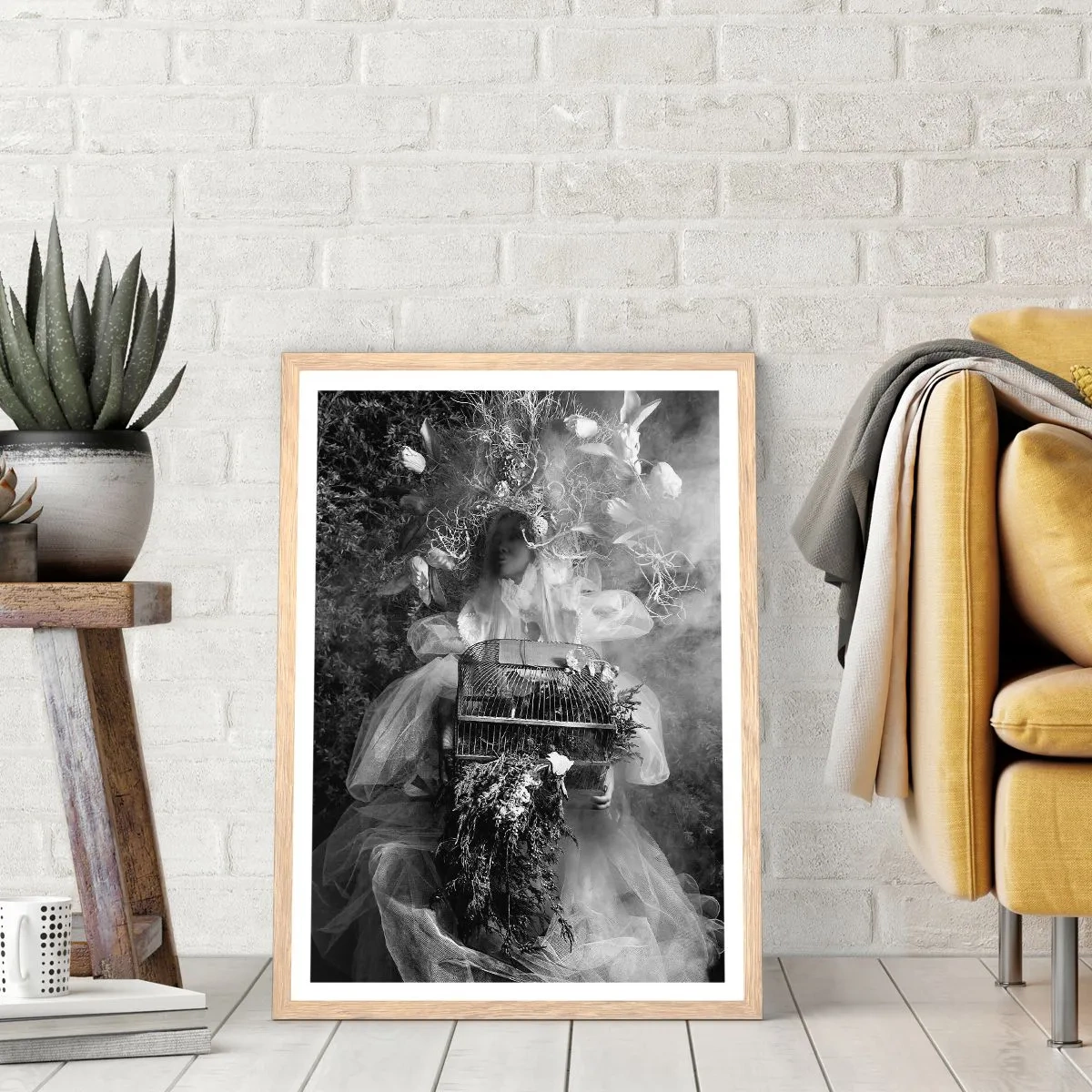 Poster in einem Rahmen aus heller Eiche - Mutter selbst - Natur - 70x100 cm