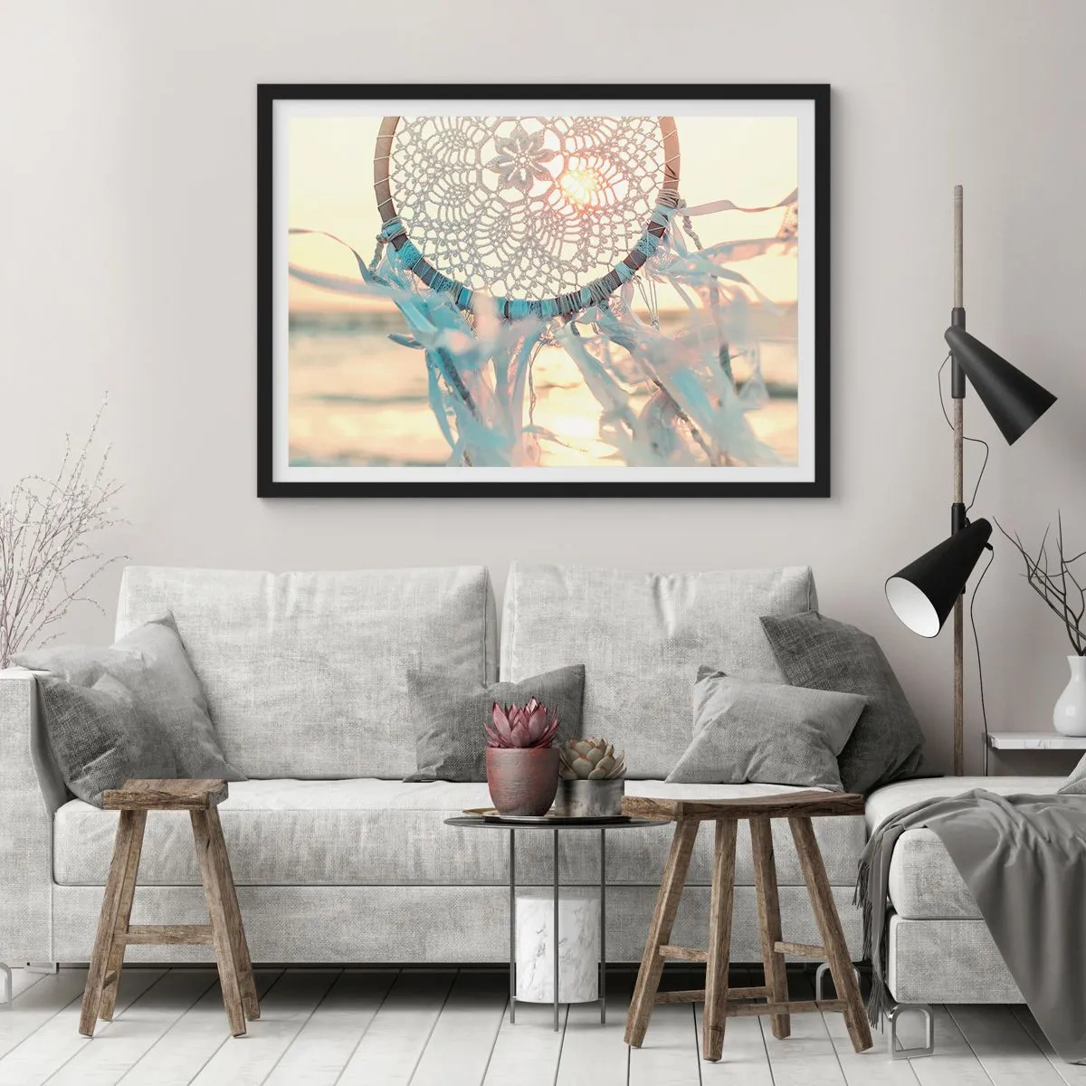 Poster in einem schwarzem Rahmen - Totem aus Spitze - 40x30 cm